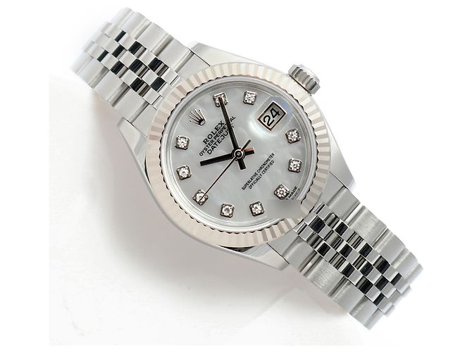 Rolex Datejust MOP Pearl Oyster Steel Uhr Weiß - Ansicht 20