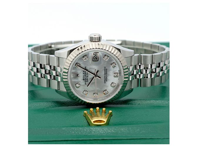 Rolex Datejust MOP Pearl Oyster Steel Uhr Weiß - Ansicht 22