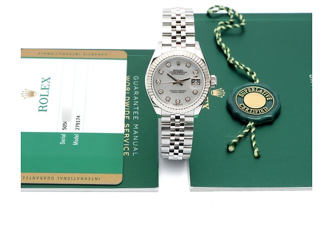 Rolex Datejust MOP Pearl Oyster Steel Uhr Weiß - Ansicht 3