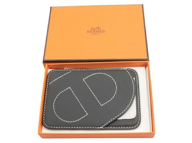 Hermès Kartenetui Anthrazitgrau Braun - Ansicht 5