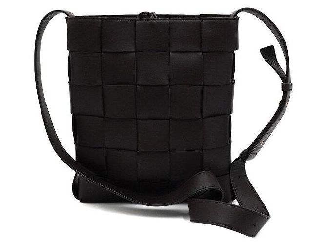 Bottega Veneta Borsa Messenger Crossbody Cassette Intrecciato marrone - vista 4