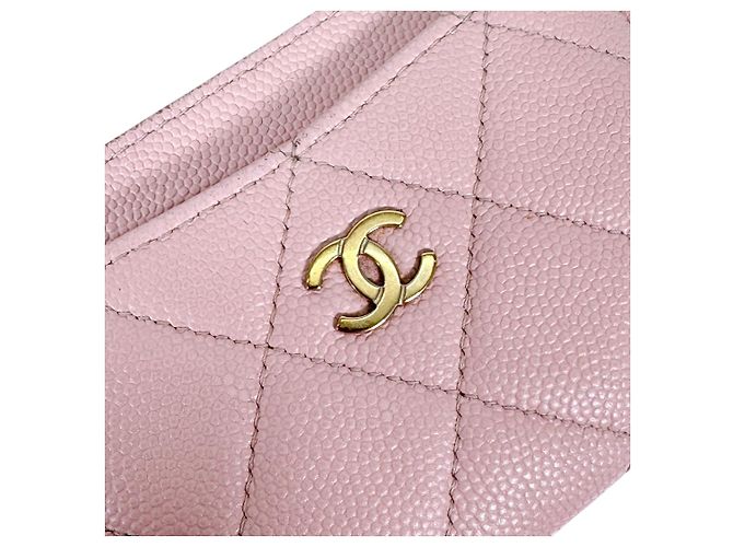 Chanel Tarjetero Classic Caviar Rosa - vista 9