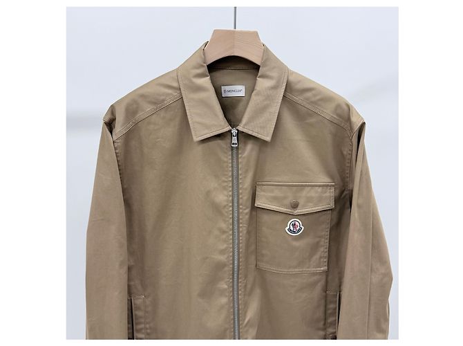 Moncler Giacca in cotone gabardine beige Marrone - vista 2