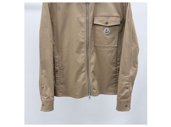Moncler Giacca in cotone gabardine beige Marrone - vista 3