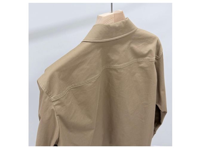 Moncler Giacca in cotone gabardine beige Marrone - vista 5