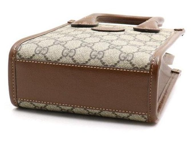 Gucci Mini borsa tote e crossbody Supreme Marrone - vista 6