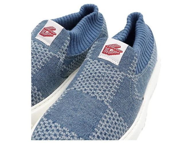 Louis Vuitton Sneakers Slip-On Damier Denim LV Space Landers Blu - vista 5