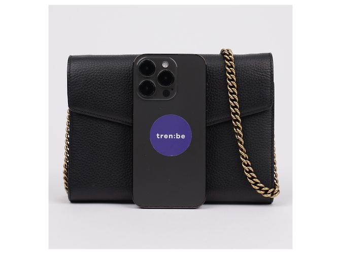 Gucci Borsa a tracolla con catena in pelle GG Marmont Nero - vista 10