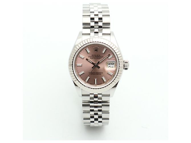 Rolex Reloj Datejust de acero para mujer con esfera salmón rosa - vista 16