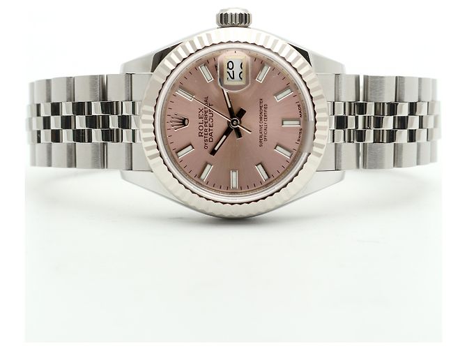 Rolex Reloj Datejust de acero para mujer con esfera salmón rosa - vista 19