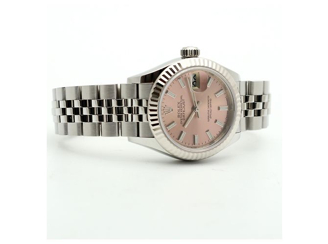 Rolex Reloj Datejust de acero para mujer con esfera salmón rosa - vista 20