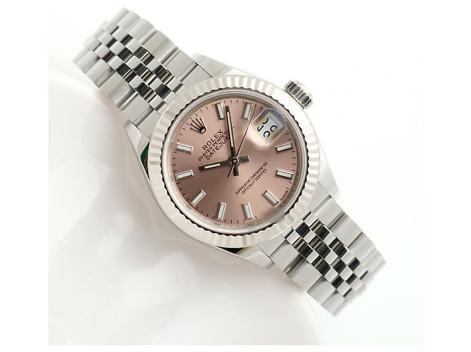 Rolex Reloj Datejust de acero para mujer con esfera salmón rosa - vista 22