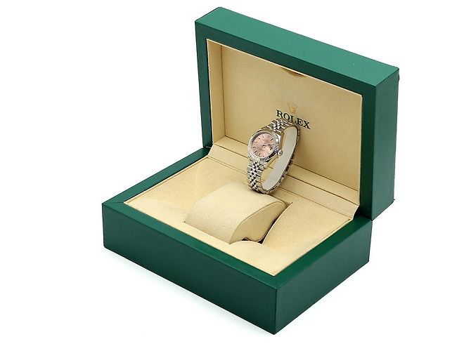 Rolex Reloj Datejust de acero para mujer con esfera salmón rosa - vista 25