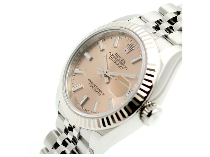 Rolex Reloj Datejust de acero para mujer con esfera salmón rosa - vista 9