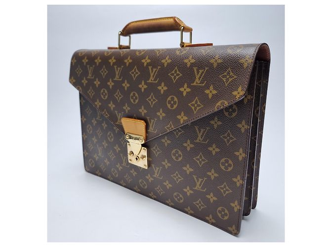 Louis Vuitton Monogram Serviette Document Bag for Unisex Brown - view 6