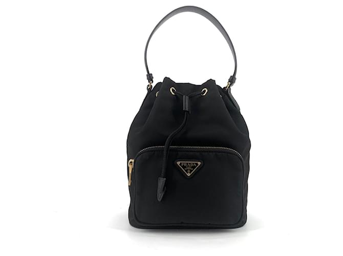 Prada Borsa a secchiello in Re-Nylon Pocono Nero - vista 2