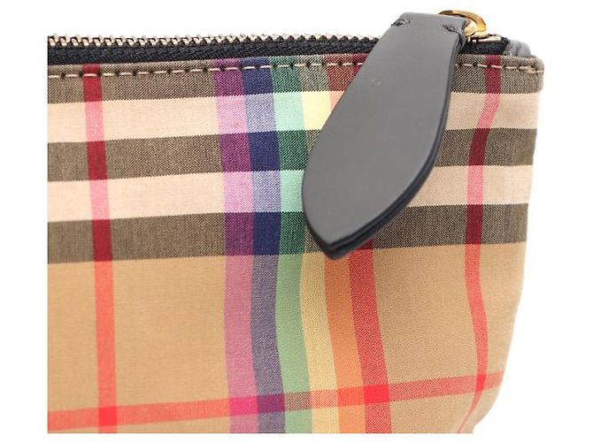 Burberry Karo-Clutch mit Lederbesatz Braun - Ansicht 11