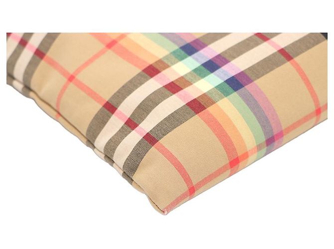 Burberry Karo-Clutch mit Lederbesatz Braun - Ansicht 12