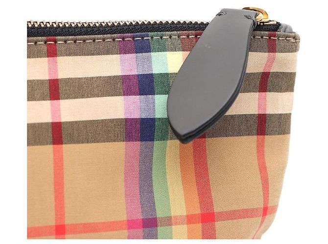 Burberry Karo-Clutch mit Lederbesatz Braun - Ansicht 4