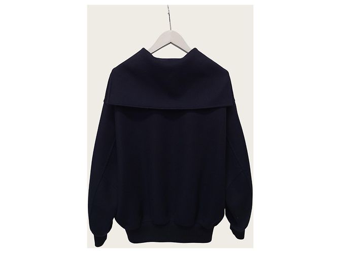 Dior Capa de lã e angora com cinto azul-marinho - vista 4