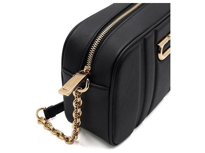 Salvatore Ferragamo Neue Gancini-Schnallen-Camera-Bag mit goldener Kettenriemen Schwarz - Ansicht 7