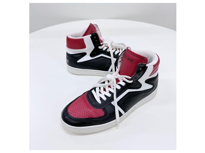 Céline Sneakers high-top in pelle rosso - vista 3