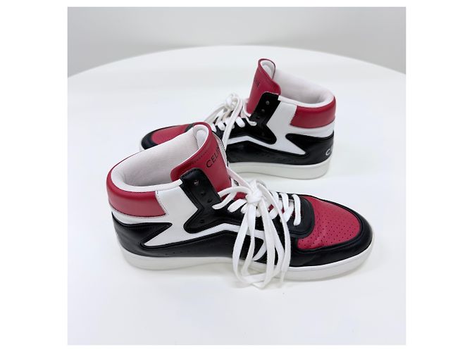 Céline Sneakers high-top in pelle rosso - vista 4