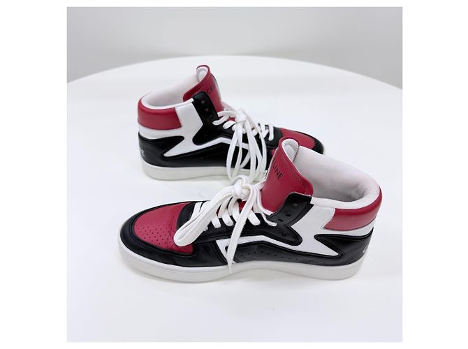 Céline Sneakers high-top in pelle rosso - vista 5