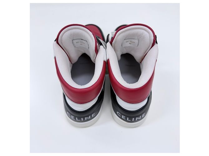 Céline Sneakers high-top in pelle rosso - vista 7