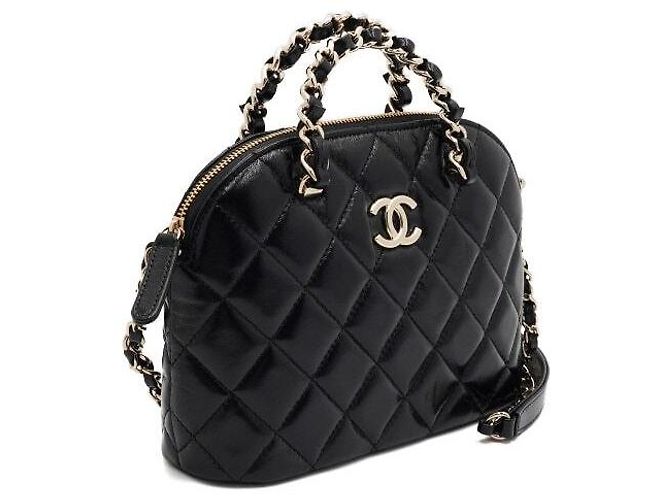 Chanel Piccola borsa tote con manico superiore e catena Nero - vista 4