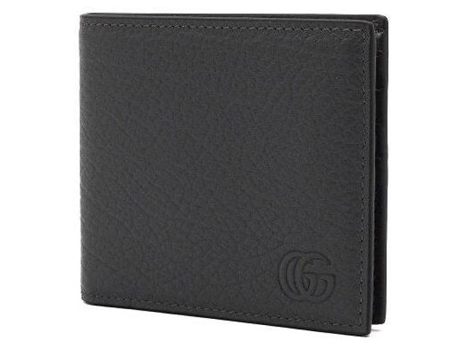 Gucci Gray Leather Double Embossed Logo Men's Wallet Brown - view 3