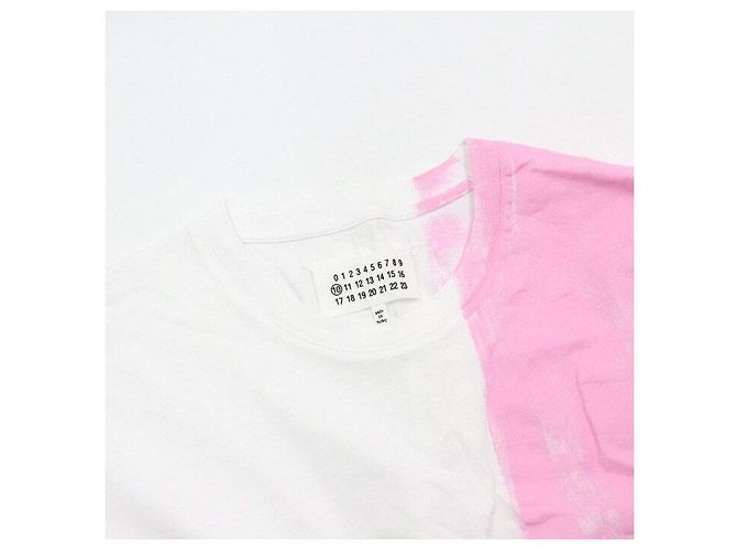 Maison Martin Margiela Color Block Baumwoll-T-Shirt Unisex Pink - Ansicht 5