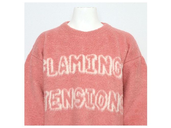 Céline Artist Bazaar Flamingo Logo Unisex Strick Blau - Ansicht 2