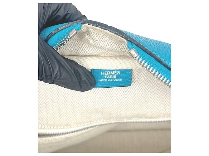Hermès Victoria Shoulder Bag Square Stamp Blau - Ansicht 11