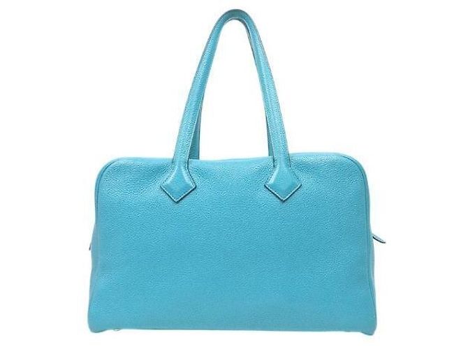 Hermès Victoria Shoulder Bag Square Stamp Blau - Ansicht 3