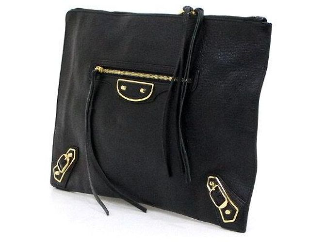 Balenciaga Clutch in pelle nera Classic Edge - vista 2