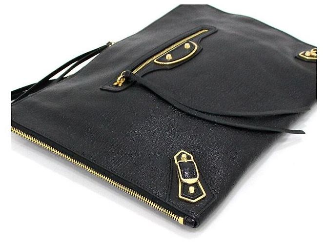 Balenciaga Clutch in pelle nera Classic Edge - vista 6