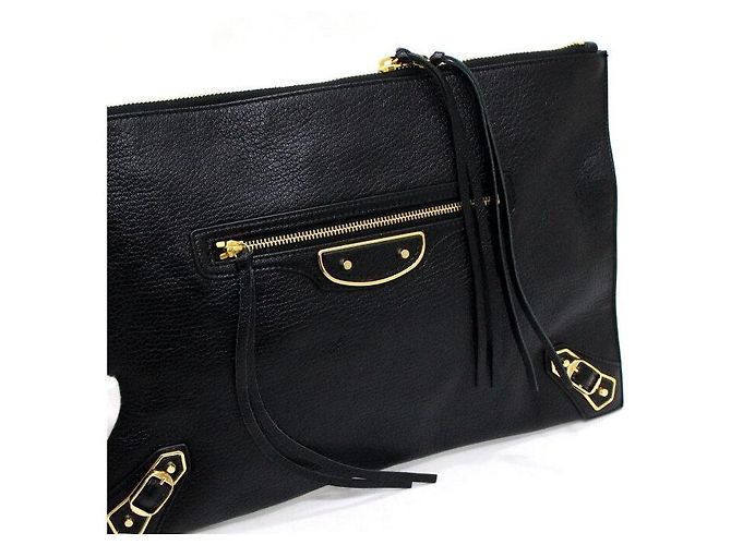 Balenciaga Clutch in pelle nera Classic Edge - vista 7