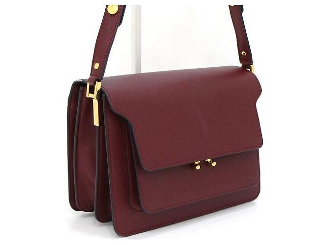 Marni Borsa a Spalla e Borsa a Tracolla Trunk Saffiano Rosso - vista 4