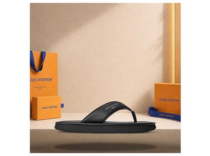 Louis Vuitton Sandali Flip-Flop Neri Nero - vista 3