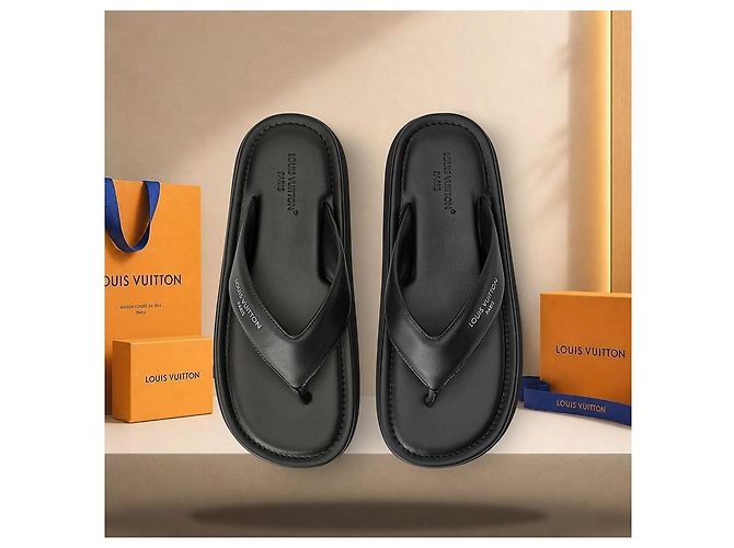 Louis Vuitton Sandali Flip-Flop Neri Nero - vista 4