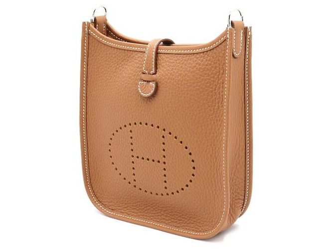 Hermès Borsa a Spalla e Borsa a Tracolla Evelyn TPM Gold Marrone - vista 3