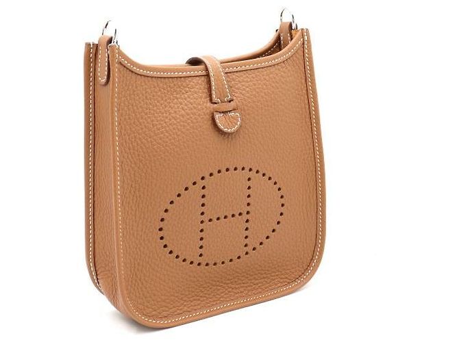 Hermès Borsa a Spalla e Borsa a Tracolla Evelyn TPM Gold Marrone - vista 4