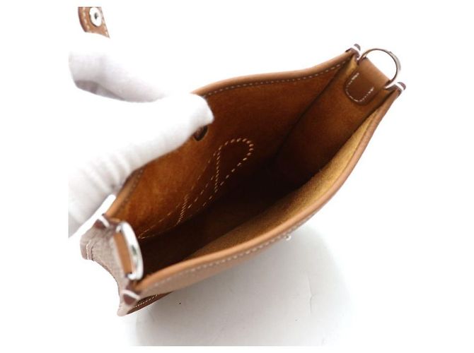 Hermès Borsa a Spalla e Borsa a Tracolla Evelyn TPM Gold Marrone - vista 6
