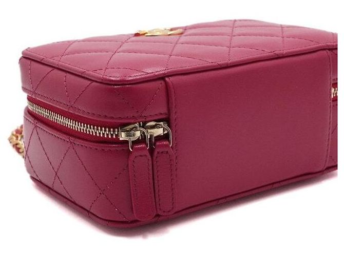Chanel Borsa Tote in Pelle Rosa con Manico e Tracolla a Catena per Vanity Camera - vista 7