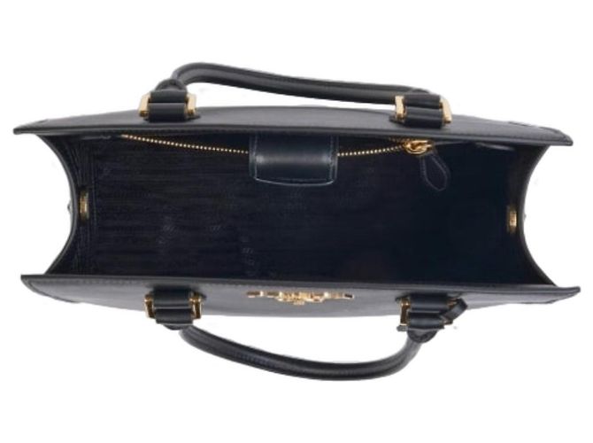 Prada Borsa Tote Quadrata Saffiano Nero - vista 10