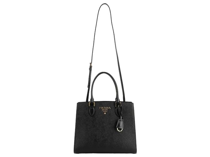 Prada Borsa Tote Quadrata Saffiano Nero - vista 4