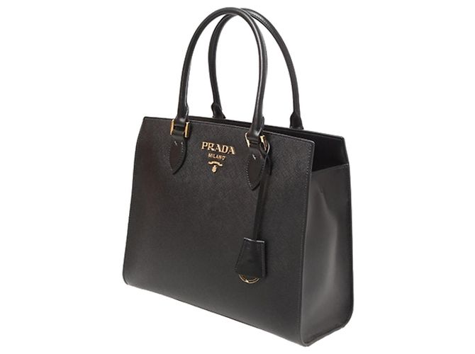Prada Borsa Tote Quadrata Saffiano Nero - vista 5