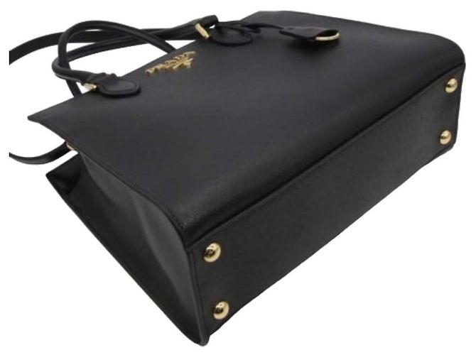 Prada Borsa Tote Quadrata Saffiano Nero - vista 7