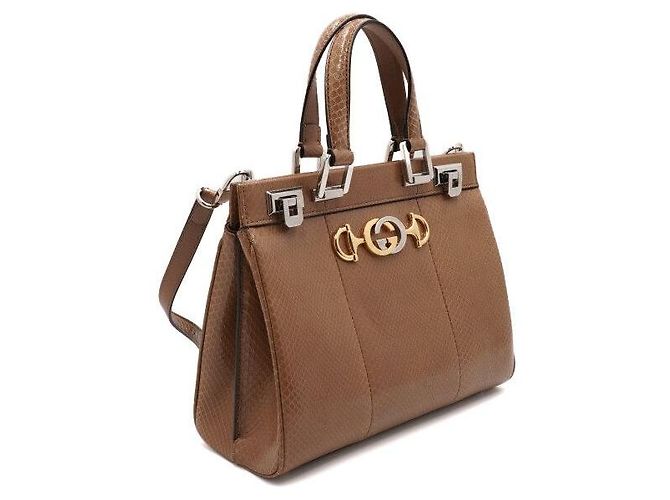 Gucci Braune Python Jumi Small Top Handle Tote Bag und Schultertasche - Ansicht 4